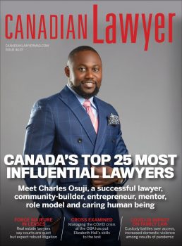 Calgary employment lawyer & managing partner Charles Osuji awarded as one of Canada’s TOP 25 most influential lawyers BY CANADIAN LAWYER MAGAZINE